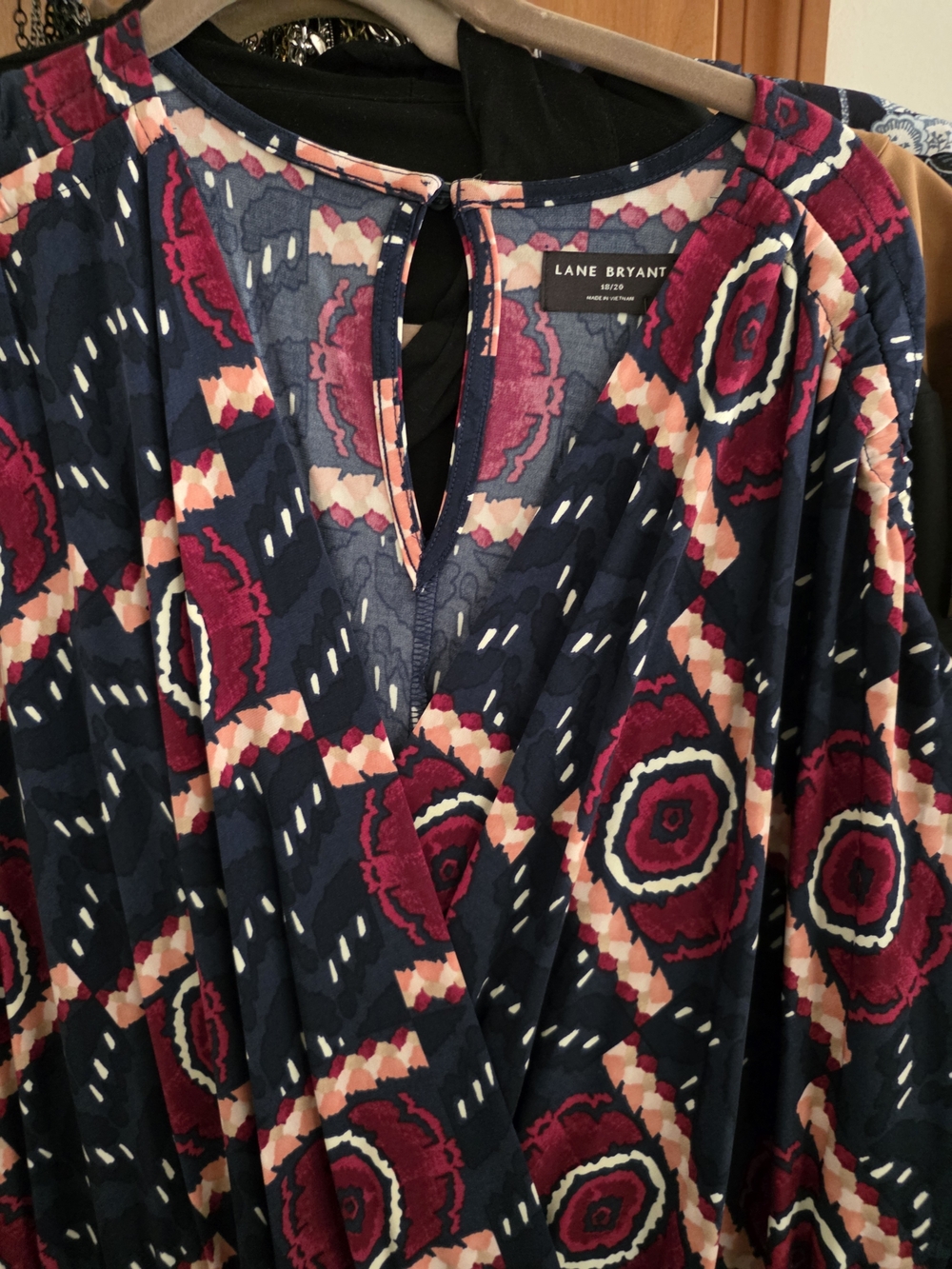 Lane Bryant Navy Floral Print Jumpsuit